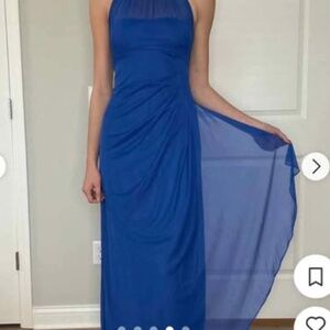 DAVID'S BRIDAL Sleeveless Long Mesh w/ Illusion Neckline Bridal Dress F15662 NWT
